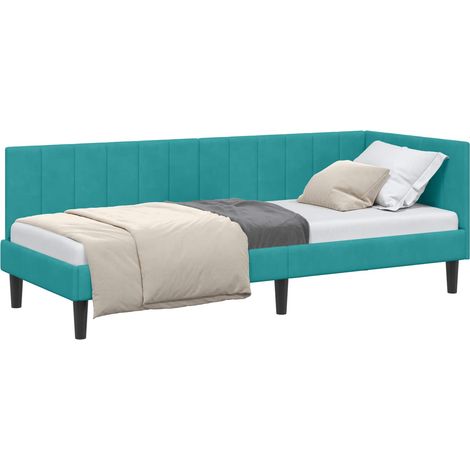 Maison Exclusive - Cornice del letto ad angolo Turchese 80 cm x 200 cm Velluto
