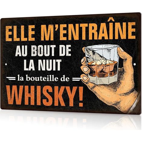 Plaque Métallique Whisky Panneau Déco Bar Rétro en Aluminium pour Cave à Vin et Salon 30x20 cm (1/5)