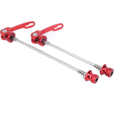 Set mit 2 Schnellspannachsen für Mountainbikes und Rennräder, mit rotem Hebel. (1/5)