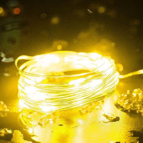MINKUROW Stringa Di Luci A Led, 1m 10 Led Filo Micro Luci Leggiadramente Decorazione Di Natale Luci Leggiadramente Pulsante A Batteria Cr2032 Per Feste, Giardino, Natale, Decorazione Di Halloween, Mat (1/4)