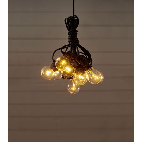 Garten Lichterkette, Beleuchtung Circus, transparent, 10 LED Leuchtmittel warmweiss,4,5 m , 476-53