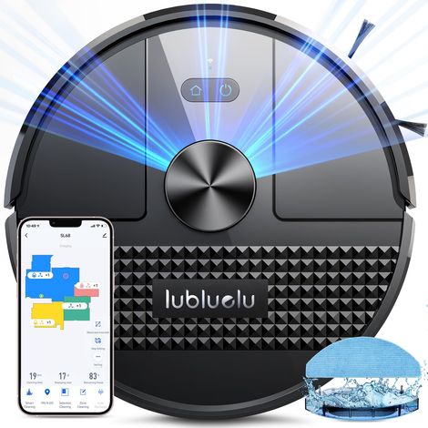 Lubluelu Robot Aspirapolvere Lavapavimenti con Mappatura 4500Pa, Robot Lavapavimenti e Aspirapolvere, Robot Vacuum Mop 3 in 1 per Pavimento e Peli Animali (1/4)