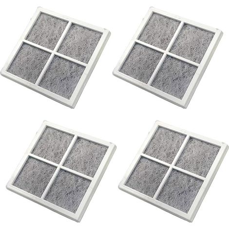 Pack of 4 activated carbon air filters for LG LT120F, HEPA filtration for refrigerator freshness