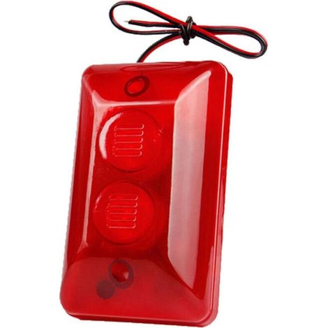12V Wired Strobe Alarm Sirene Sound Sirene Licht Blinkt Notfall Warnung Alarm Licht Sicherheit Alarm System (1/4)