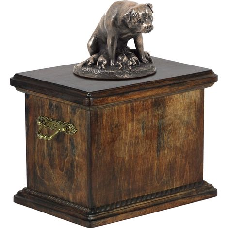 Rottweiler I - une urne funéraire pour chien, ornée d'une statuette, une urne élégante de style classique signée Art-Dog (1/5)