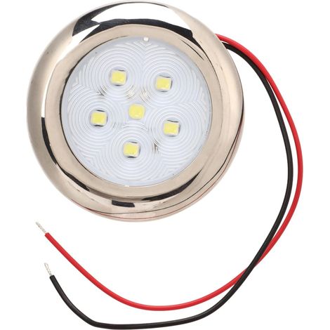 Plafonnier LED Dôme 12V - 1 Unité - Acier Inox 316 et PC - Étanche IP65 Lumière Blanche - Bateau Camping-car Van - Compact (1/5)