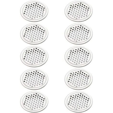 LaBlanc - 20 pezzi Griglia di ventilazione rotonda in acciaio inox Copertura circolare di aerazione per armadietti Griglia di ventilazione di scarico dell'aria per mobili da cucina Sfiato dell'aria, 5