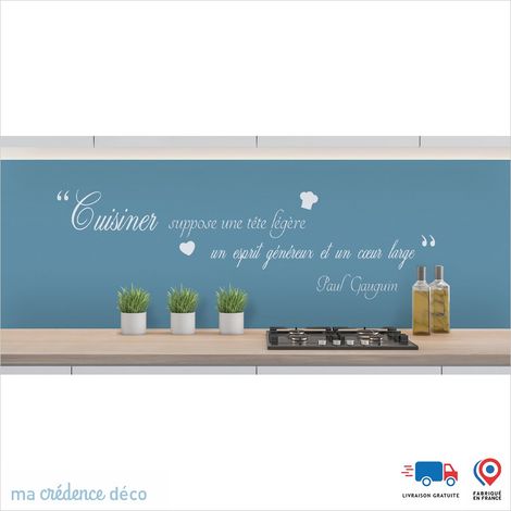 Crédence : CUISINER DEMANDE 2 - Couleur Bleu Pastel - Alu composite - 120 - 60 (1/3)