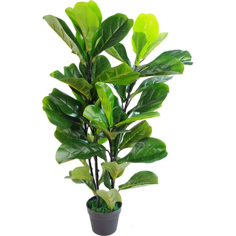 90cm (3ft) Large Artificial Fiddle Fig Tree Ficus Lyrata Plant (1/4)
