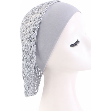 Filet à cheveux élastique à larges bords - Idéal pour dormir et prendre soin de ses cheveux Gris (1/3)