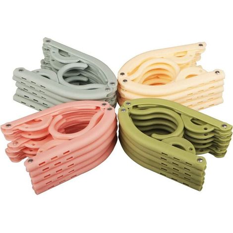20 cintres de Voyage Portables Pliables, cintres en Plastique Peu encombrants pour Le séchage des vêtements, Voyage et Maison (20 PCS) (1/5)