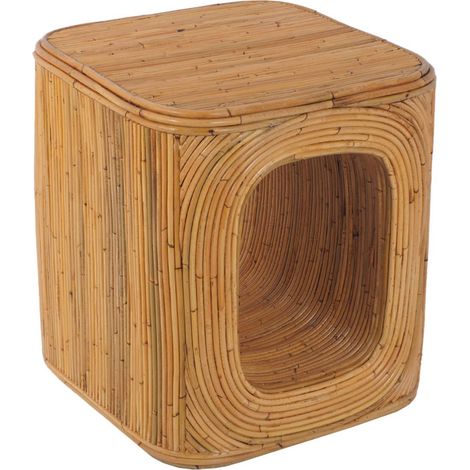 Side table or bedside table in natural rattan, Baya, Natural, 45x45x50 cm (1/5)