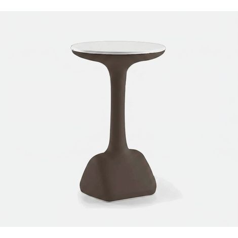 Mesa auxiliar alta redonda para taburetes 99 cm polietileno diseño Armillaria T1 - Gris