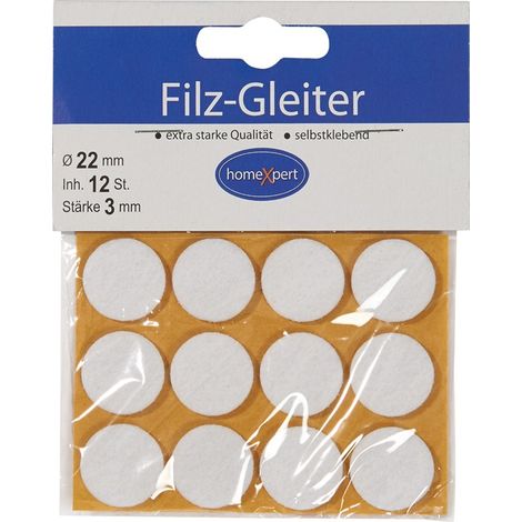 Filzgleiter 22mm Filz weiß selbstkl.16 St./SB-Karte (1/2)