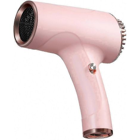 Sèche-cheveux portable rechargeable par USB, outil de coiffage multifonctionnel sans fil, version UE rose 2025. (1/3)