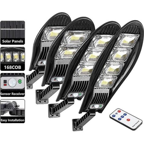 Lampadaire solaire extérieur 5000W 8000mAh LED étanche, éclairage public jardin, capteur de mouvement, autonomie améliorée (1/2)