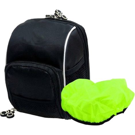 Ideale come compagna di viaggio, borsa da manubrio nera con molteplici tasche e facile da installare.