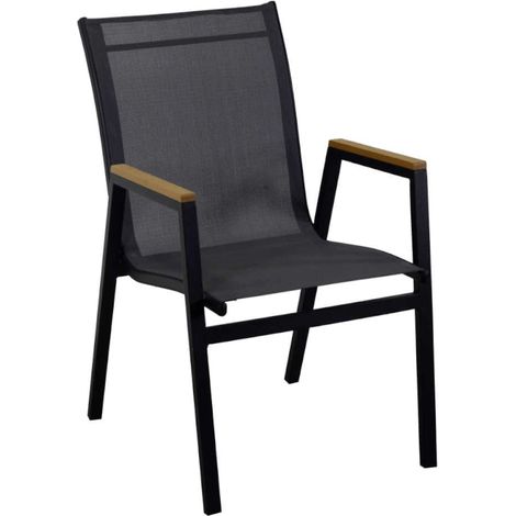 Idaho Plus Sessel aus anthrazitfarbenem Aluminiumcm53x65h43/62/87