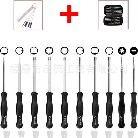 QAZQA Set de 10 Outils de Réglage de Carburateur/Tournevis de Réglage pour Moteur à 2 Temps Embout Splined/Pac Man/D/Double D pour Débroussailleuse Tronçonneuse Poulan Husqvarna