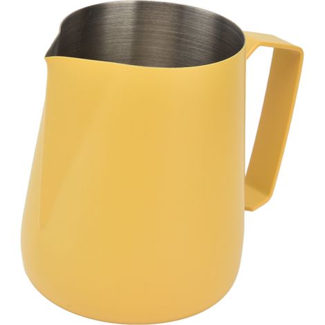 Pitcher à lait 450ml pour mousse épaisse, bec verseur pointu pour machine à café, jaune