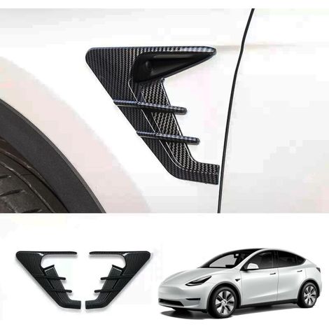 Cubierta protectora para cámara lateral HW4.0 para Tesla Model Y 2024, cubierta para intermitentes para Model Y con HW4.0 (Model Y, diseño de fibra de carbono brillante) (1/4)