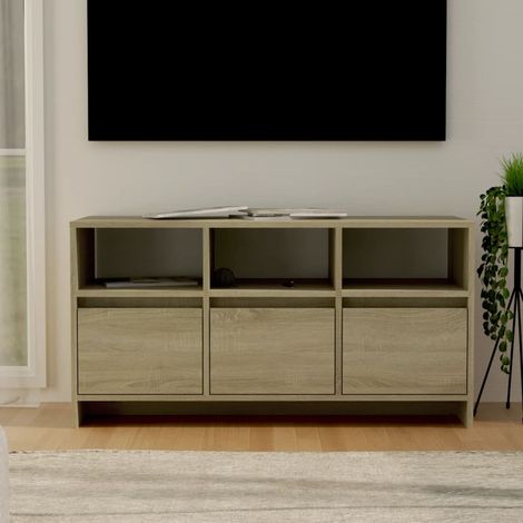 Meuble TV-Banc TV-Meuble Télé Chêne sonoma 102x37,5x52,5 cm Bois d'ingénierie 599894 (1/5)