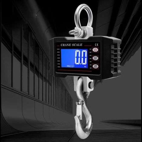 Bilancia elettronica - Bilancia digitale a gru da 1000 kg/2000 libbre con display LCD, bilancia elettronica - Nero (1/2)