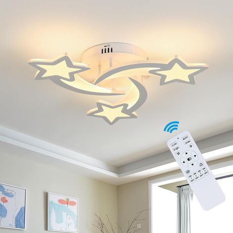 Plafonnier LED 30W, Lampe de Plafond en Forme Star Moderne pour Chambre à Coucher Chambre D'enfant, Dimmable 3000K-6000K (1/5)