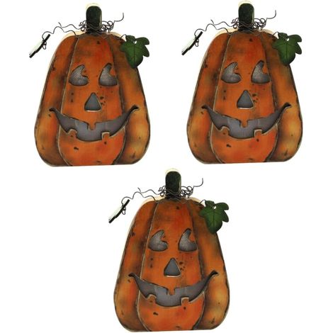 3pièces Lampe Halloween Retro Décoration Murale Table Élément pour Et Style Artisanal avec Design De Citrouille Non Électrique (1/5)