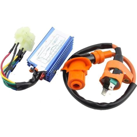 Unité de contrôle d'allumage de Moto Kit de Bobine d'allumage CDI 6 Broches pour GY6 50cc-150cc Kart ATV pour Scooter (1/4)