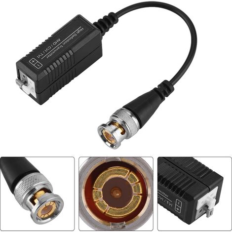 paire d'adaptateurs émetteurs-récepteurs passifs HD CVI/AHD/TVI, balun vidéo pour vidéosurveillance, câble UTP, connecteur BNC Cat5 (1/5)
