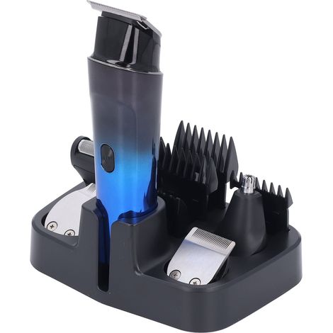Kit de tondeuse à cheveux 5 en 1 pour hommes : rasage de la barbe et des poils du nez, rechargeable par USB et étanche. (1/5)