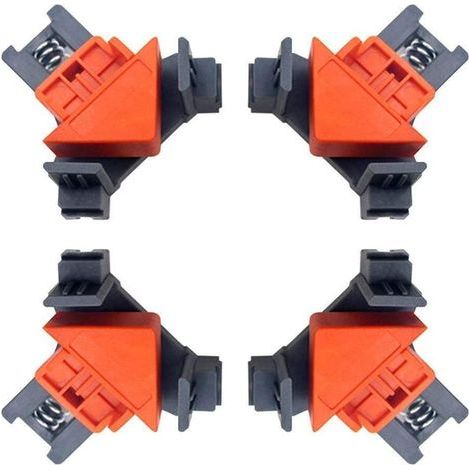 AIDUCHO 4 Pcs Presses D'angles Menuiserie, Assemblage en Angle et en T -Vissage et Encollage à 90° Serre Joint Angle, Clip De Cadre Angle Droit Pour Travail Du Bois, Bricolage,Outils à Main (1/5)
