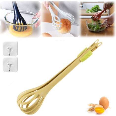 Pinces alimentaires et fouet, fouet multifonctionnel créatif, fouet à main, pince à pain, outil de cuisine domestique multifonctionnel pour saisir et (1/5)