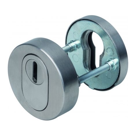 Ouvre&Déco – Rosaces de protection ronde haute sécurité en inox finition mat – Pour clé I – Épaisseur de porte 38 à 51 mm – Sécurité renforcée contre l'effraction