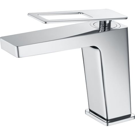 Robinet de lavabo avec mélangeur  Modèle SUÈDE  Bec bas  Couleur Gris Finition Chrome [ IMEX® ]