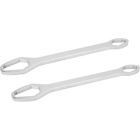 260 mm Universal-Doppel-Schraubenschlüssel aus legiertem Stahl, selbstsichernd, 2er-Set, Multifunktions-Wartungswerkzeug, verzinkt und poliert (1/5)