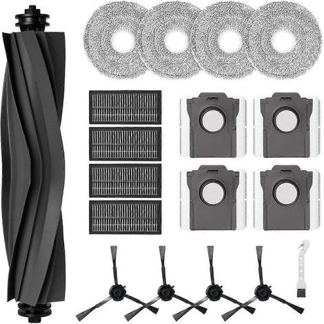 Pièces de rechange pour balai à franges X30 Ultra / L10s Pro Ultra : brosse latérale principale, filtre HEPA, lingettes de nettoyage, sacs à poussière (1/5)