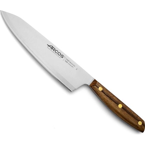 Arcos Kochmesser Nórdika Serie, 21 cm lange NITRUM® Klinge aus rostfreiem Stahl und Holzgriff Ovengkol (1/5)