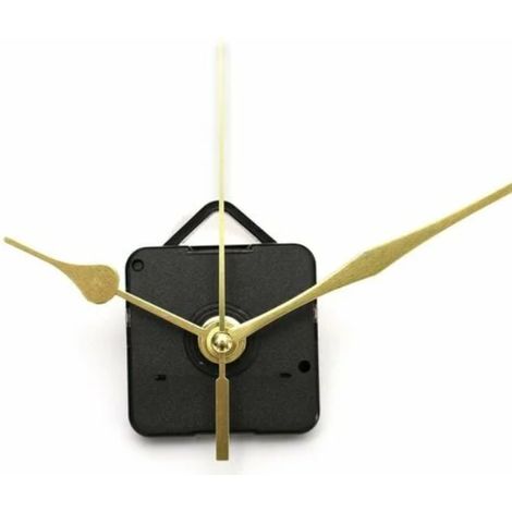 1x Mécanisme d'horloge à quartz silencieux, 3 aiguilles, doré décoratif, horloge murale décorative pour salon, chambre