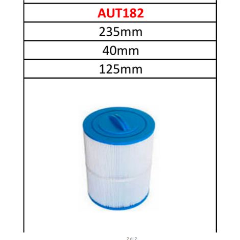 Ricambio filtro per SPA corto AUT177/99 235 MM Granform AUT182