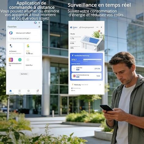 EYPINS Prise Connectée WiFi Extérieure IP54 avec Type E/F 16A Pour Éclairage Jardin Pompe Fontaine (1/3)