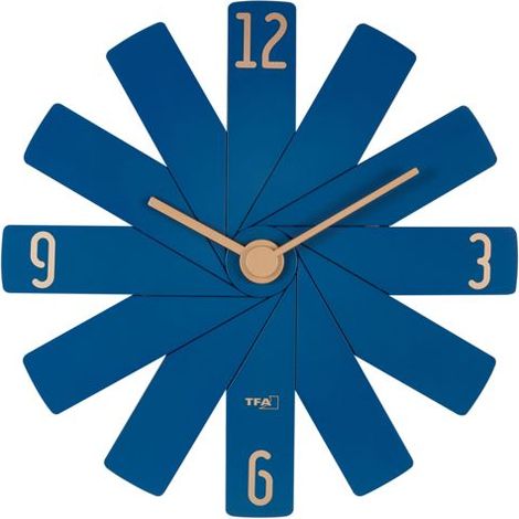 TFA Dostmann 60.3020.06 Quarz Wanduhr 40 mm x 3.7 mm x 40 mm Blau, Mitternachtsblau Leisegang-Uhrwe (1/5)