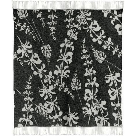 Plaid Recyclé Couverture Douce pour Canapé et Lit Gris Carbone et Noir 127 x 160 cm - PANGIVO (1/3)