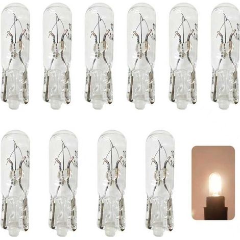 10 lampadine LED T5 12V bianche, W1.2W, senza cappuccio, per cruscotto auto (1/5)