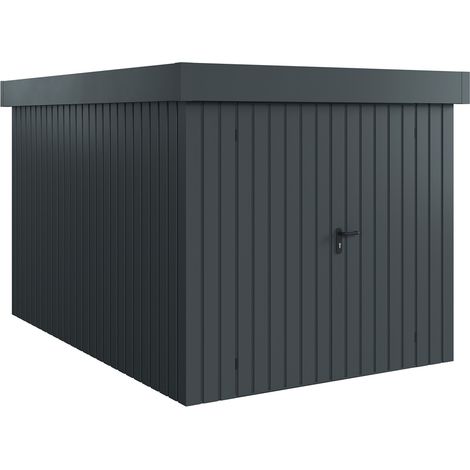 Hörmann Ecostar Metall-Gerätehaus "Euroline Trend" mit Flachdach EFD 7, anthrazitgrau, 214 x 310 cm, 2-flüglige Tür