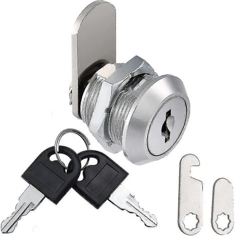 Serrure de sécurité pour boîte aux lettres 16 mm, serrure pour boîte aux lettres 16 mm, serrure à came pour tiroir d'armoire, boîte à outils avec clés (1, 16 mm) (1/5)