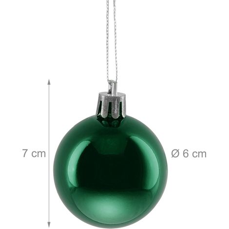 Set di 50 palline di Natale lucide decorative per albero 7 x 6 cm in plastica rossa 130017184