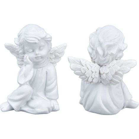 Statue de chérubin en résine synthétique, adorable figurine blanche de bébé pour décoration de fête. Statue de chérubin à droite. (1/5)