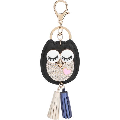 Keychain with Alloy Night Owl Shape Car Keyring with Cute Animal Pendant for Bags (1/5)
